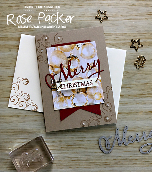 Rose Packer, Creative Roses. Stampin' Up! All is Bright Suite, Merry Christmas thinlits, Merry Christmas to all, Shimmer paint