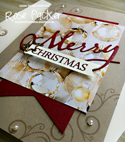 Rose Packer, Creative Roses. Stampin' Up! All is Bright Suite, Merry Christmas thinlits, Merry Christmas to all, Shimmer paint